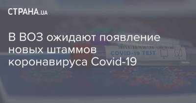 В ВОЗ ожидают появление новых штаммов коронавируса Covid-19 - strana.ua