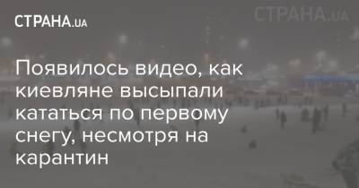 Появилось видео, как киевляне высыпали кататься по первому снегу, несмотря на карантин - strana.ua