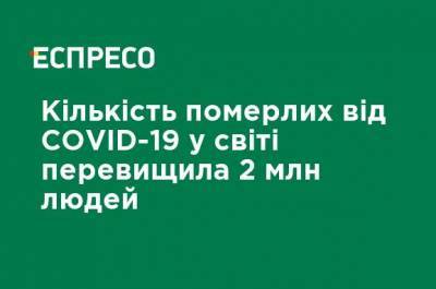 Количество умерших от COVID-19 в мире превысило 2 млн человек - ru.espreso.tv - Россия - Украина - Сша - Англия - Индия - Бразилия