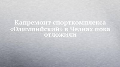 Наиль Магдеев - Капремонт спорткомплекса «Олимпийский» в Челнах пока отложили - chelny-izvest.ru