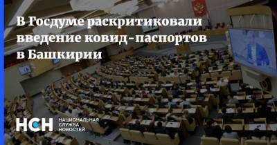 В Госдуме раскритиковали введение ковид-паспортов в Башкирии - nsn.fm - республика Башкирия