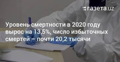 Уровень смертности в 2020 году вырос на 13,5%, число избыточных смертей — почти 20,2 тысячи - gazeta.uz