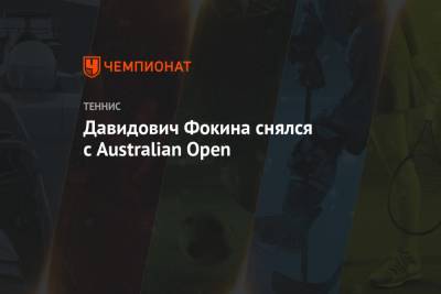Алехандро Давидович Фокин - Давидович Фокина снялся с Australian Open - championat.com - Австралия - Испания - Мельбурн