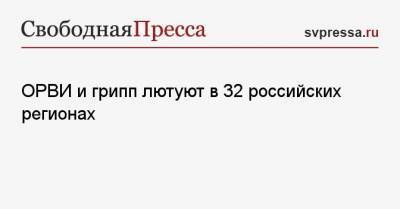 ОРВИ и грипп лютуют в 32 российских регионах - svpressa.ru - Россия