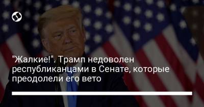 Дональд Трамп - "Жалкие!". Трамп недоволен республиканцами в Сенате, которые преодолели его вето - liga.net - Украина