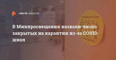 В Минпросвещения назвали число закрытых на карантин из-за COVID школ - ren.tv - Россия