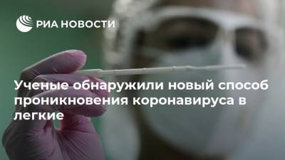 Ученые обнаружили новый способ проникновения коронавируса в легкие - ria.ru - Москва - Китай
