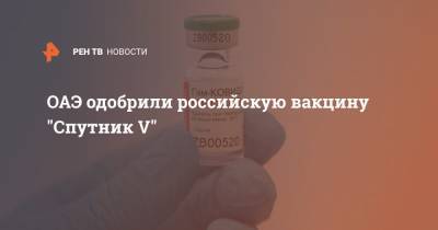 ОАЭ одобрили российскую вакцину "Спутник V" - ren.tv - Эмираты - Венгрия