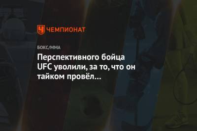 Дана Уайт - Перспективного бойца UFC уволили, за то, что он тайком провёл на «Бойцовский остров» друга - championat.com - Марокко