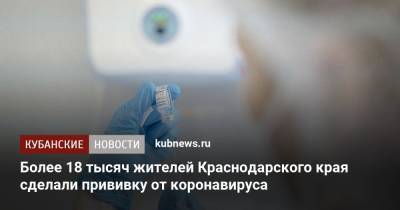 Более 18 тысяч жителей Краснодарского края сделали прививку от коронавируса - kubnews.ru - Краснодарский край - Краснодар
