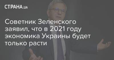 Советник Зеленского заявил, что в 2021 году экономика Украины будет только расти - strana.ua - Украина