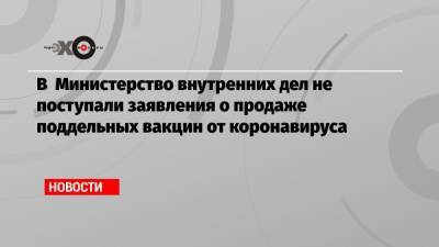 Екатерина Мизулина - В Министерство внутренних дел не поступали заявления о продаже поддельных вакцин от коронавируса - echo.msk.ru