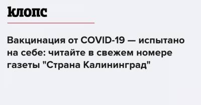 Вакцинация от COVID-19 — испытано на себе: читайте в свежем номере газеты "Страна Калининград" - klops.ru - Турция - Калининград