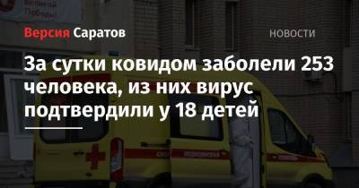 За сутки ковидом заболели 253 человека, из них вирус подтвердили у 18 детей - nversia.ru - район Энгельсский - Саратов - Саратовская обл.