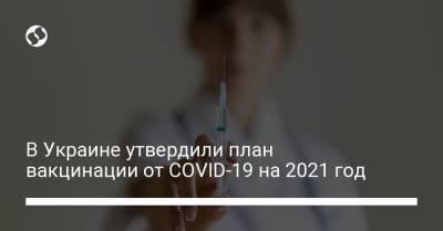 Виктор Ляшко - В Украине утвердили план вакцинации от COVID-19 на 2021 год - liga.net - Украина