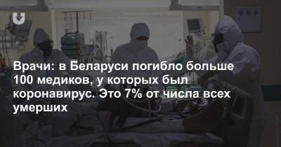 Врачи: в Беларуси погибло больше 100 медиков, у которых был коронавирус. Это 7% от числа всех умерших - news.tut.by - Белоруссия