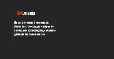 Двое жителей Винницкой области с помощью «вируса» похищали конфиденциальные данные пользователей - 368.media - Винницкая обл.
