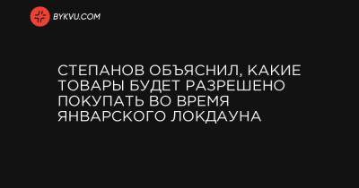 Степанов объяснил, какие товары будет разрешено покупать во время январского локдауна - bykvu.com - Украина