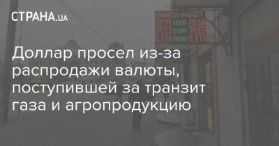 Доллар просел из-за распродажи валюты, поступившей за транзит газа и агропродукцию - strana.ua