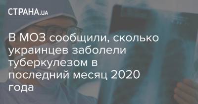 В МОЗ сообщили, сколько украинцев заболели туберкулезом в последний месяц 2020 года - strana.ua - Украина