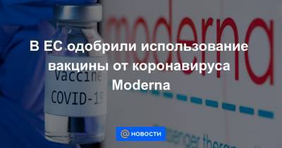В ЕС одобрили использование вакцины от коронавируса Moderna - news.mail.ru - Евросоюз - деревня Ляйен