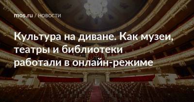 Культура на диване. Как музеи, театры и библиотеки работали в онлайн-режиме - mos.ru - Москва