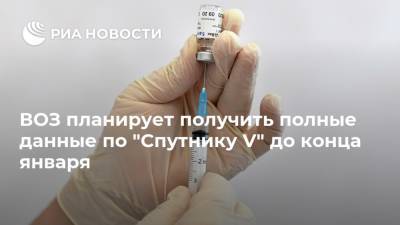 ВОЗ планирует получить полные данные по "Спутнику V" до конца января - ria.ru - Россия - Москва