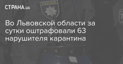 Во Львовской области за сутки оштрафовали 63 нарушителя карантина - strana.ua - Львовская обл.