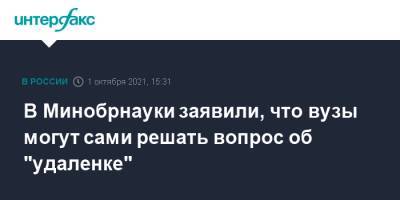 В Минобрнауки заявили, что вузы могут сами решать вопрос об "удаленке" - interfax.ru - Россия - Москва