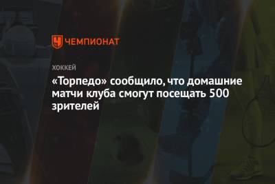 «Торпедо» сообщило, что домашние матчи клуба смогут посещать 500 зрителей - championat.com - Россия