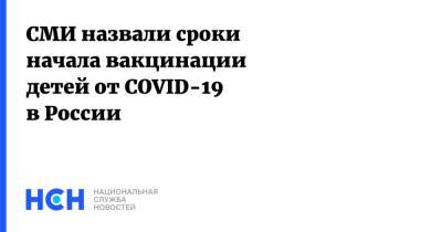 СМИ назвали сроки начала вакцинации детей от COVID-19 в России - nsn.fm - Россия