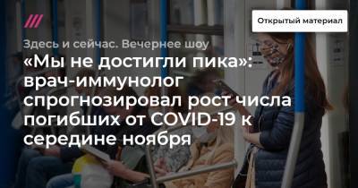 «Мы не достигли пика»: врач-иммунолог спрогнозировал рост числа погибших от COVID-19 к середине ноября - tvrain.ru
