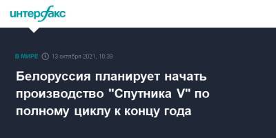Дмитрий Пиневич - Белоруссия планирует начать производство "Спутника V" по полному циклу к концу года - interfax.ru - Москва - Белоруссия - Минск - Снг