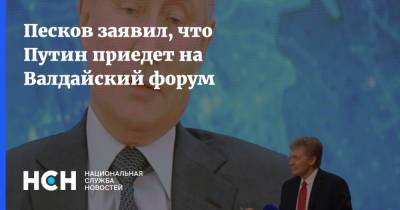Владимир Путин - Дмитрий Песков - Песков заявил, что Путин приедет на Валдайский форум - nsn.fm - Россия