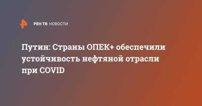 Владимир Путин - Путин: Страны ОПЕК+ обеспечили устойчивость нефтяной отрасли при COVID - ren.tv - Россия