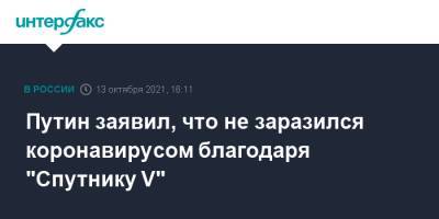 Владимир Путин - Путин заявил, что не заразился коронавирусом благодаря "Спутнику V" - interfax.ru - Россия - Москва