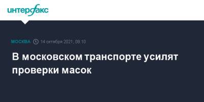 Владислав Султанов - В московском транспорте усилят проверки масок - interfax.ru - Москва