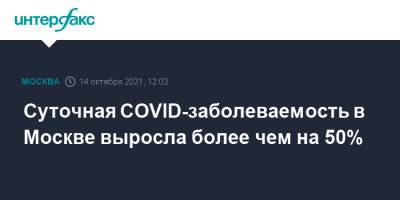 Суточная COVID-заболеваемость в Москве выросла более чем на 50% - interfax.ru - Москва