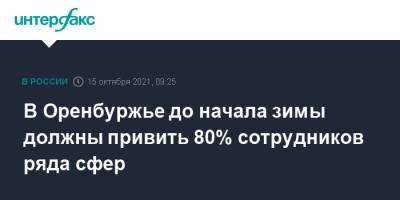 В Оренбуржье до начала зимы должны привить 80% сотрудников ряда сфер - interfax.ru - Москва - Оренбургская обл.