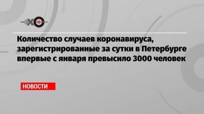 Количество случаев коронавируса, зарегистрированные за сутки в Петербурге впервые с января превысило 3000 человек - echo.msk.ru - Санкт-Петербург