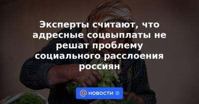 Владимир Путин - Эксперты считают, что адресные соцвыплаты не решат проблему социального расслоения россиян - news.mail.ru