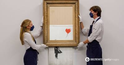 Картина Бэнкси Любовь в мусорной корзине - самоуничтожившуюся картину продали за 25 млн долларов, фото - obozrevatel.com - Лондон