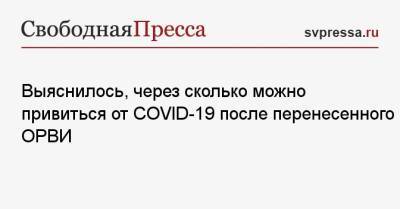 Александр Горелов - Выяснилось, через сколько можно привиться от COVID-19 после перенесенного ОРВИ - svpressa.ru