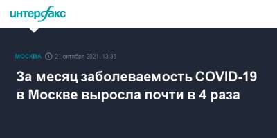 Анастасий Раков - За месяц заболеваемость COVID-19 в Москве выросла почти в 4 раза - interfax.ru - Москва