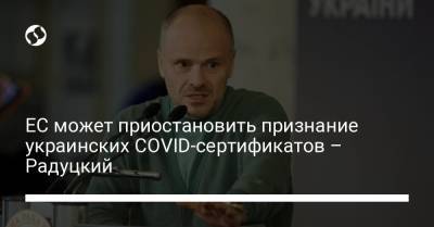 Михаил Радуцкий - ЕС может приостановить признание украинских COVID-сертификатов – Радуцкий - liga.net - Украина - Евросоюз