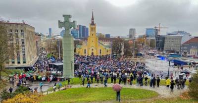 Жители Таллина вышли на масштабный протест против антиковидных запретов - anna-news.info - Эстония - Таллин
