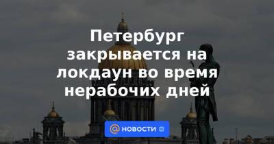 Петербург закрывается на локдаун во время нерабочих дней - news.mail.ru - Санкт-Петербург