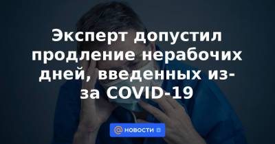 Эксперт допустил продление нерабочих дней, введенных из-за COVID-19 - news.mail.ru