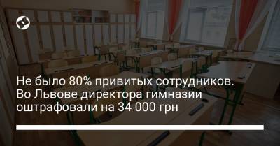 Не было 80% привитых сотрудников. Во Львове директора гимназии оштрафовали на 34 000 грн - liga.net - Украина - Львов
