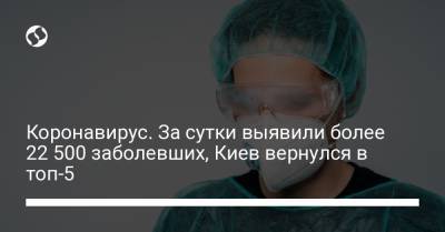 Коронавирус. За сутки выявили более 22 500 заболевших, Киев вернулся в топ-5 - liga.net - Украина - Киев